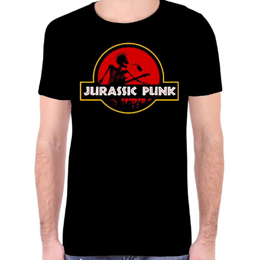Men's Jurassic Punk Graphics T Shirts - Black
